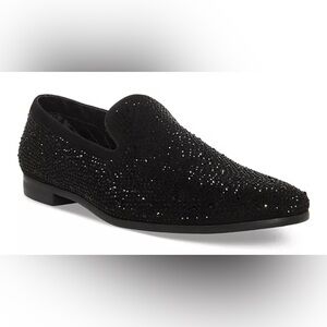 Steve Madden Men's Clayy Crystal Studded Smoking Slipper